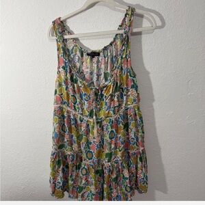 Rachel Zoe Nordstrom boho free multi-coloured floral mini babydoll shift dress